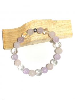 Amethyste lavande cristal de rose quartz rose