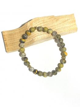 Bracelet en jaspe Bumblebee allie charme et énergie positive. Idéal pour favoriser la vitalité, la confiance en soi et la motivation.