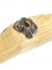 Bague oeil de tigre ethnique réglable en acier inoxydable argenté