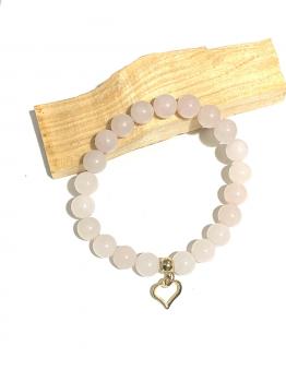 Quartz rose coeur breloque