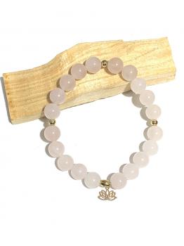 Quartz rose lotus breloque